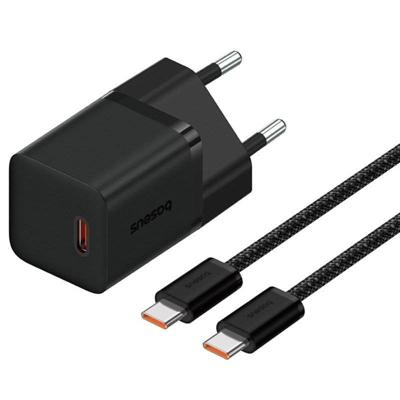 МЗП Baseus GaN5 Fast Charger (mini) 30W (1USB-C) + кабель Type-C to Type-C (P10110902) (Cluster Black)