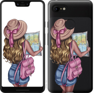 Чехол Девушка с картой для Google Pixel 3a XL