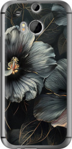 Чехол Черные цветы для HTC One M8