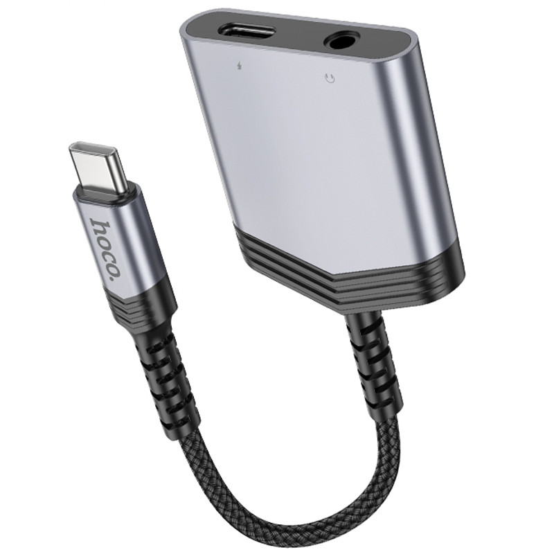 Замовити Перехідник Hoco LS39 Type-C to Type-C + 3.5mm (Metal gray) на vchehle.ua