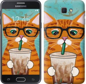 Чохол Зеленоокий кіт в окулярах на Samsung Galaxy J5 Prime