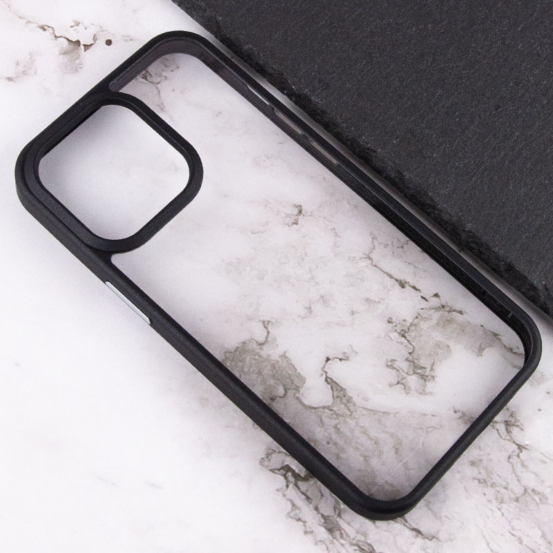 Фото TPU+PC чехол Chrome Buttons для Apple iPhone 13 (6.1") (Черный) на vchehle.ua