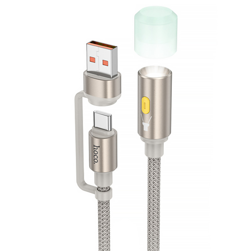 Кабель-светильник Hoco UA38C USB/Type-C to LED (0.3m) (Gold)