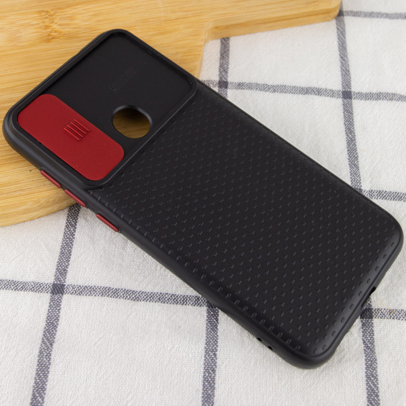 Чехол Camshield Black TPU со шторкой защищающей камеру для Samsung Galaxy A11 / M11 (Черный / Красный) в магазине vchehle.ua