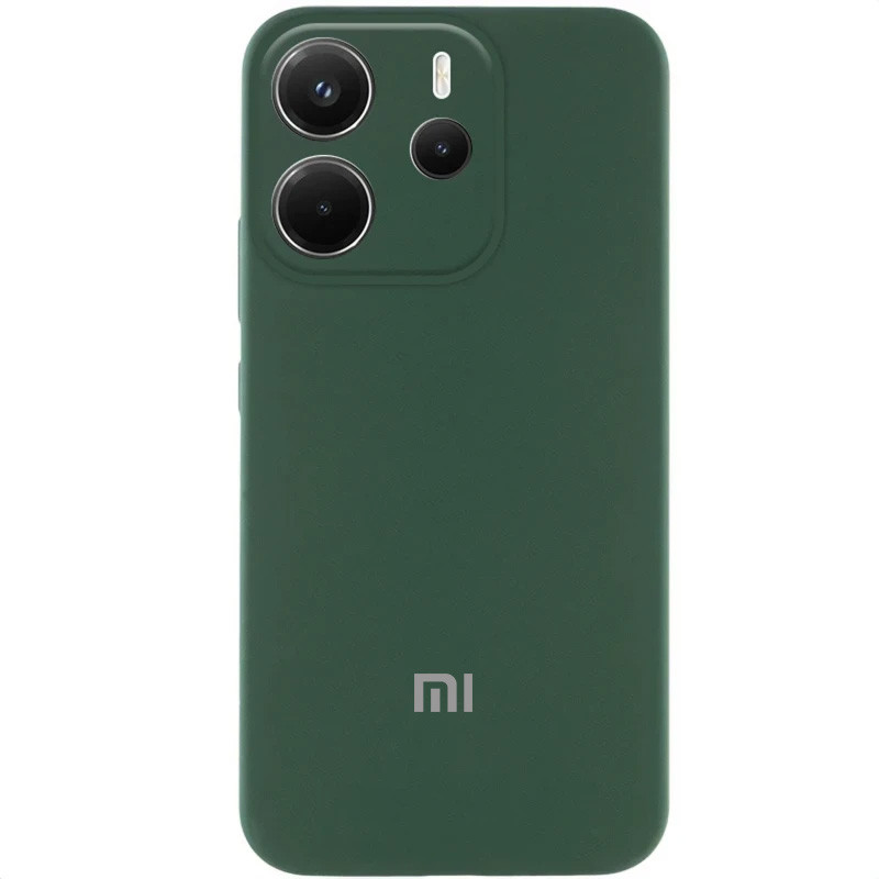 Чохол Silicone Cover Lakshmi Full Camera (AA) with logo на Xiaomi Redmi Note 14 4G (Int. version) (Зелений / Dark green)