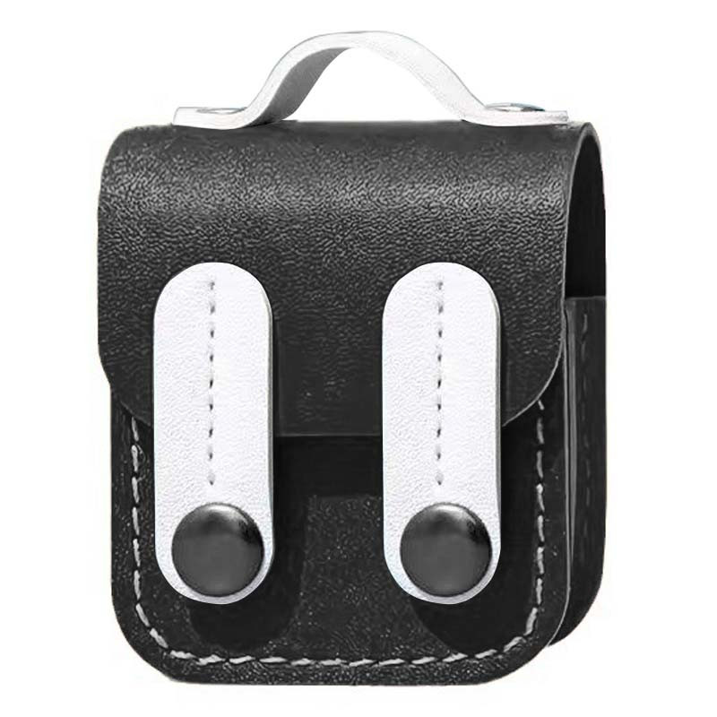 Кожаный футляр Briefcase для наушников AirPods 1/2 (Black / White)