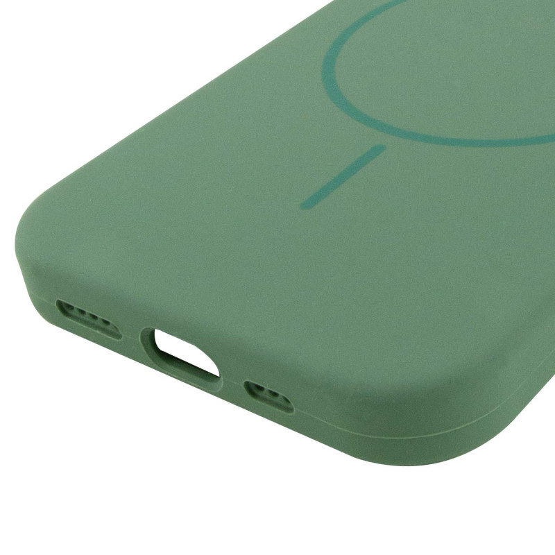 Купити Чохол Silicone Case Full Protective (AA) NO LOGO with Magnetic Safe на Apple iPhone 14 (6.1") (Зелений / Pine green) на vchehle.ua