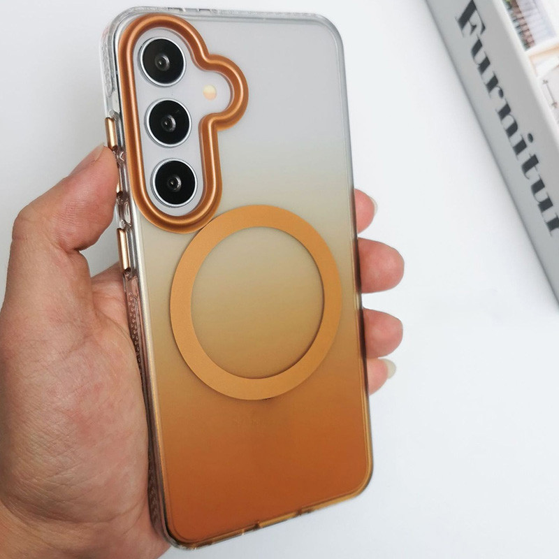 Фото Чехол TPU+PC Phantom with Magnetic Safe для Samsung Galaxy S25 (Golden) в магазине vchehle.ua