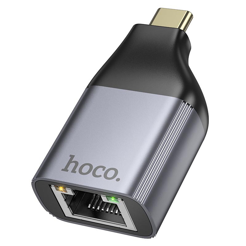 Переходник Hoco UA35 Type-C to RJ45 (Metal grey)