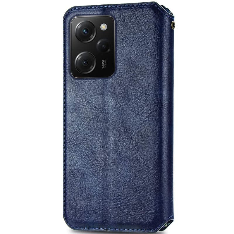 Фото Кожаный чехол книжка GETMAN Cubic (PU) для Xiaomi Poco X5 Pro (Синий) на vchehle.ua
