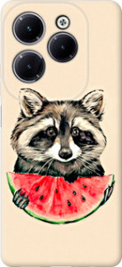 Чохол Єнотик з кавуном на Infinix Hot 40