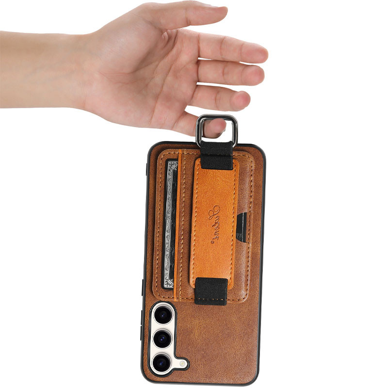 Замовити Шкіряний чохол Wallet case and straps на Samsung Galaxy S24 (Коричневий / Brown) на vchehle.ua