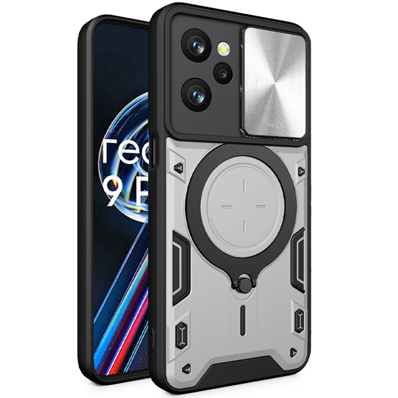 Фото Ударопрочный чехол Bracket case with Magnetic для Xiaomi Poco X5 Pro 5G / Note 12 Pro 5G (Silver) на vchehle.ua