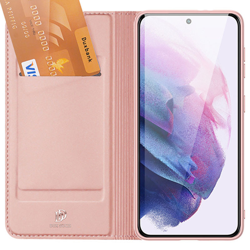 Фото Чохол-книжка Dux Ducis з кишенею для візиток на Samsung Galaxy S22+ (Rose Gold) на vchehle.ua