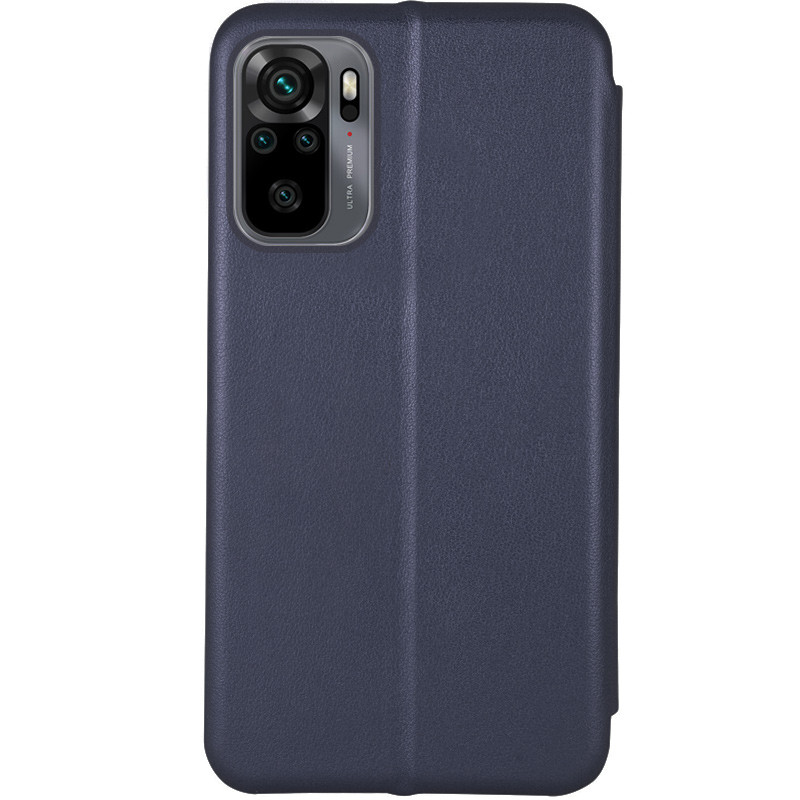Фото Кожаный чехол-книжка Classy для Xiaomi Redmi Note 10 / Note 10s / Poco M5s (Темно-синий) на vchehle.ua