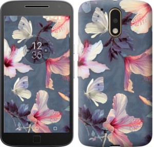 Чехол Нарисованные цветы для Motorola Moto G4 / G4 Plus