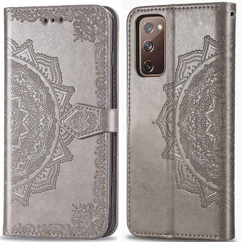 Шкіряний чохол (книжка) Art Case з візитницею на Samsung Galaxy S20 FE (Сірий) в магазині vchehle.ua