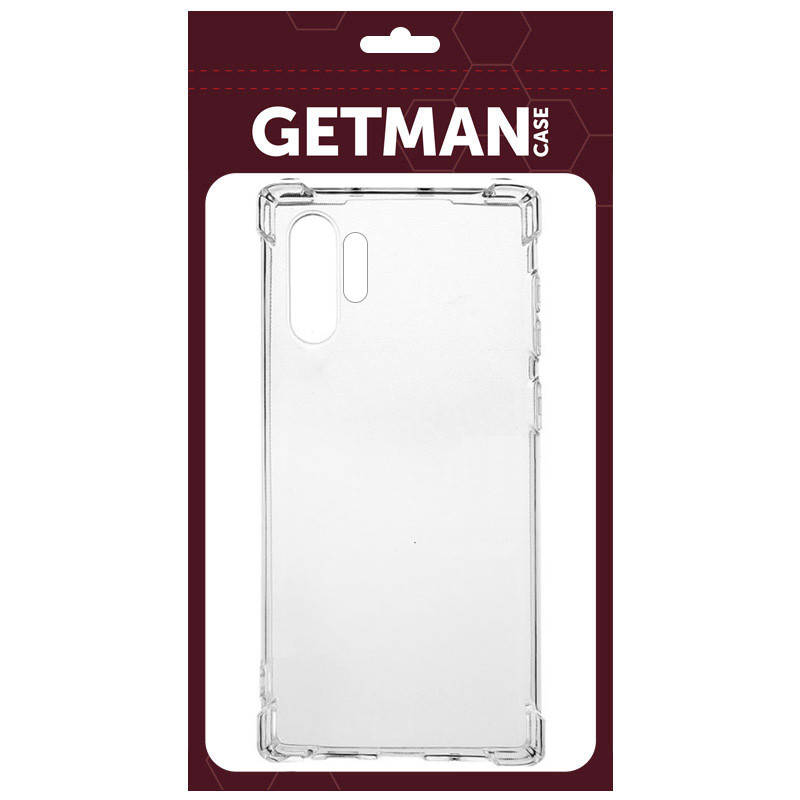 Фото TPU чехол GETMAN Ease logo усиленные углы для Samsung Galaxy Note 10 Plus (Бесцветный (прозрачный)) на vchehle.ua