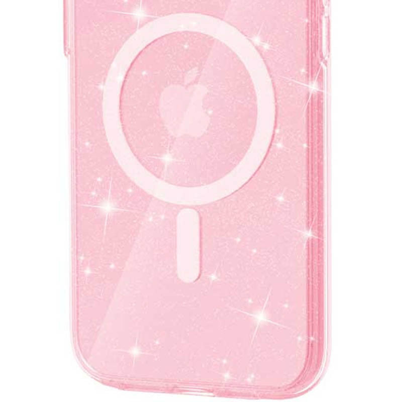 Чехол TPU Galaxy Sparkle (MagFit) для Apple iPhone 16 (6.1") (Pink+Glitter) в магазине vchehle.ua