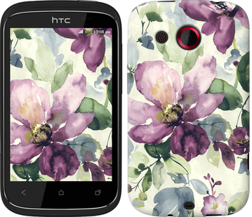 

Чехол Цветы акварелью для HTC Desire C A320e 296426
