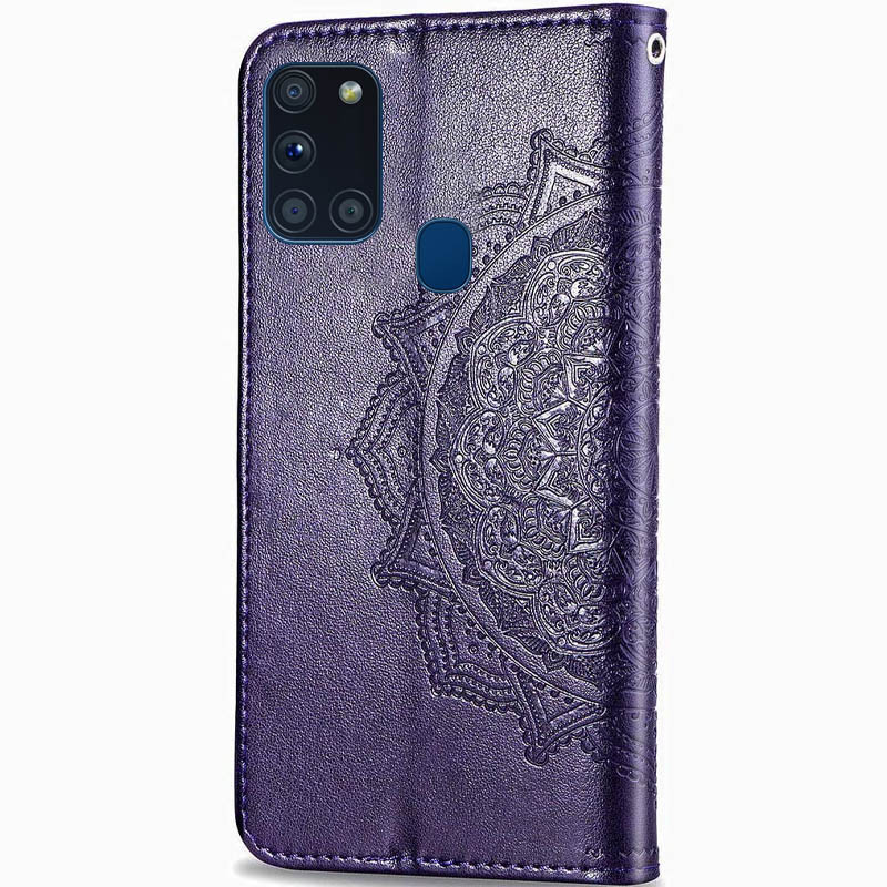 Кожаный чехол (книжка) Art Case с визитницей для Samsung Galaxy A21s (Фиолетовый) в магазине vchehle.ua