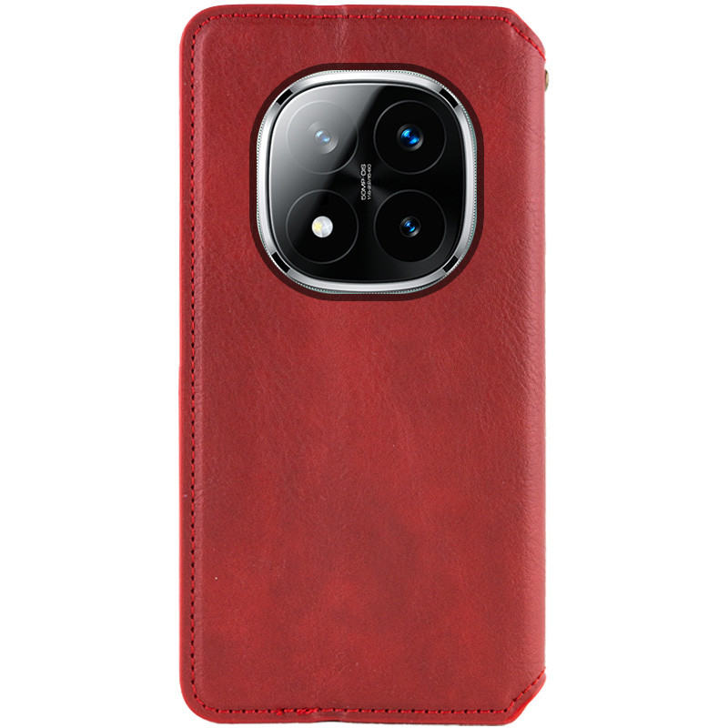 Фото Шкіряний чохол-книжка GETMAN Cubic (PU) на Xiaomi Redmi Note 14 Pro 5G / 14 Pro+ (Червоний) в маназині vchehle.ua
