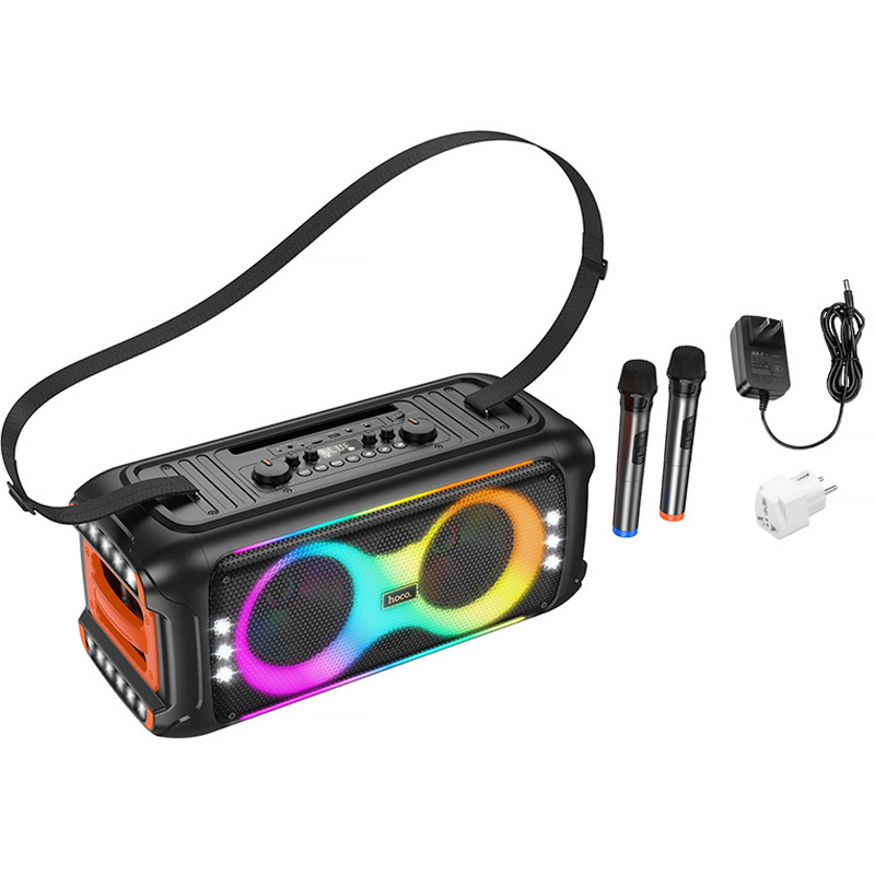 Купить Bluetooth колонка Hoco HA9 Kayman + два микрофона (Black) на vchehle.ua