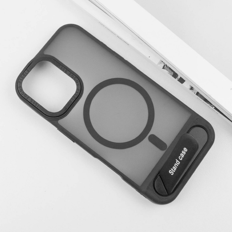 Фото TPU+PC чехол Stand case для Apple iPhone 16 (6.1") (Black) в магазине vchehle.ua