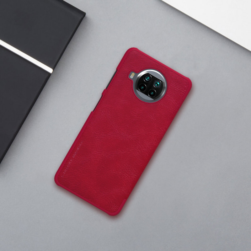 Купить Кожаный чехол-книжка Nillkin Qin Series для Xiaomi Mi 10T Lite / Redmi Note 9 Pro 5G (Красный) на vchehle.ua