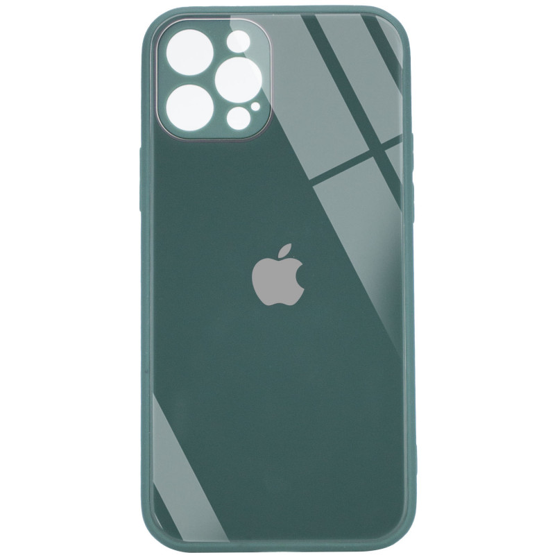 Уценка TPU+Glass чехол GLOSSY Logo Full camera (opp) для Apple iPhone 12 Pro (6.1") (Царапина / Зеленый)