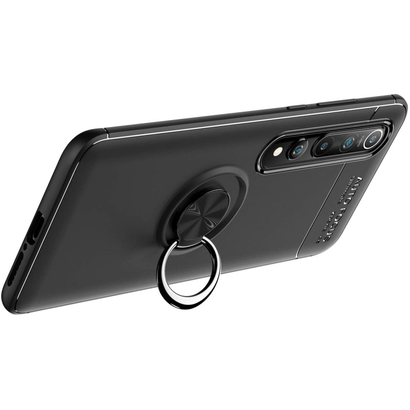 TPU чехол Deen ColorRing под магнитный держатель (opp) для Xiaomi Mi 10 / Mi 10 Pro (Черный / Черный) в магазине vchehle.ua