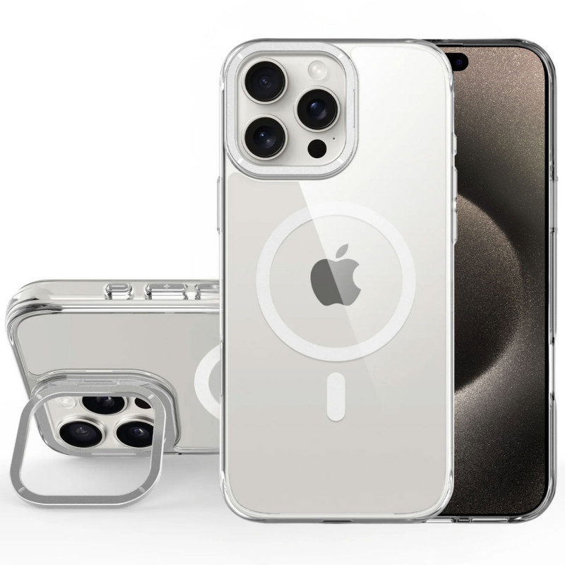 Чохол TPU Space Case Apex with Magnetic Safe на Apple iPhone 16 Pro (6.3") (Silver)