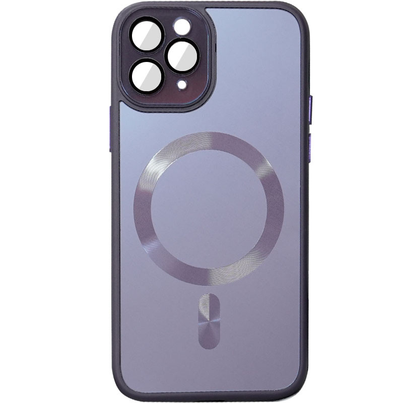 Чехол TPU+Glass Sapphire Midnight with Magnetic Safe для Apple iPhone 13 Pro (6.1") (Фиолетовый / Deep Purple)