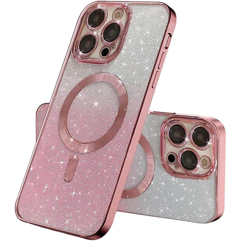 TPU чехол Delight case with Magnetic Safe с защитными линзами на камеру для Apple iPhone 14 Pro Max (6.7") (Розовый / Rose Gold)