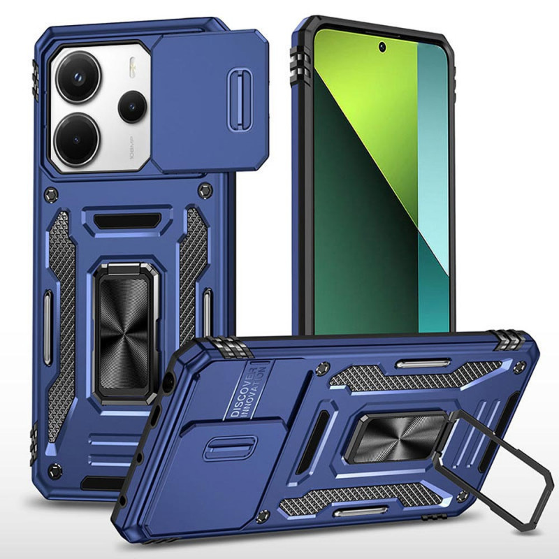 Ударопрочный чехол Camshield Army Ring для Xiaomi Redmi Note 14 4G (Int. version) / 14 5G (Синий / Navy)