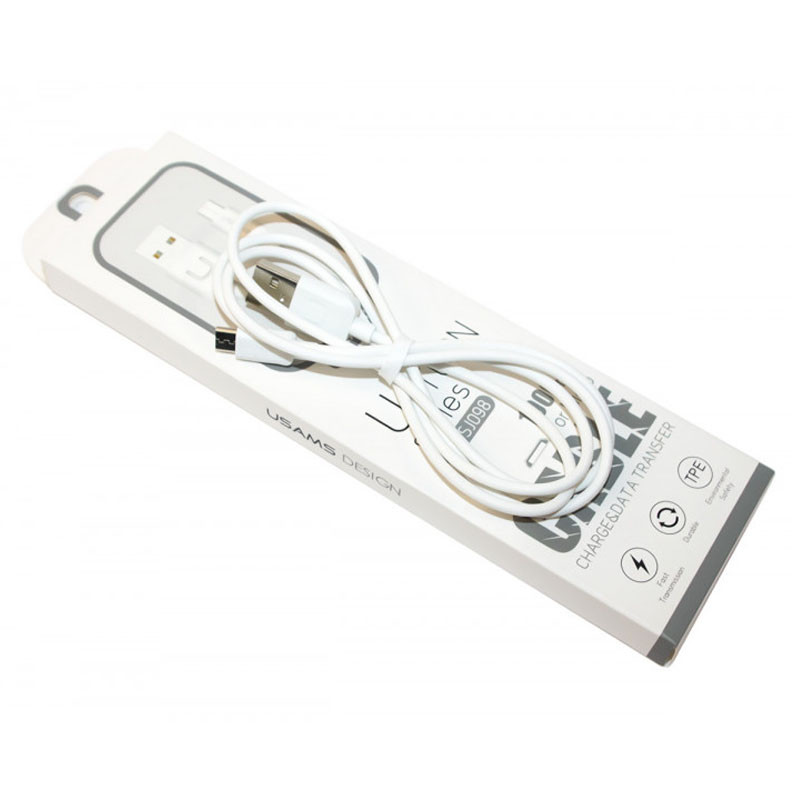 Фото Дата кабель Usams US-SJ098 U-Turn Series USB to MicroUSB (1m) (Белый) на vchehle.ua