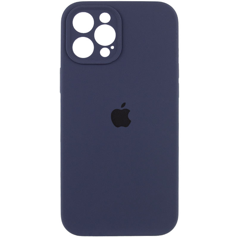 Чохол Silicone Case Full Camera Protective (AA) на Apple iPhone 12 Pro (6.1") (Темно-синій / Midnight blue)