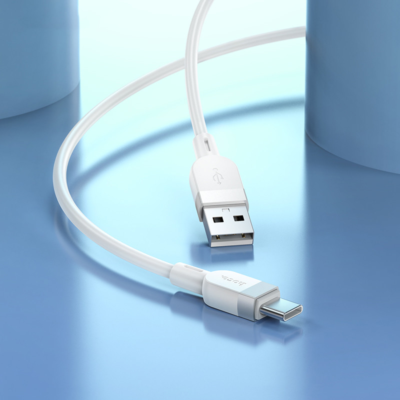 Фото Дата кабель Hoco X109 Energy silicone USB to Type-C (1m) (White) в магазине vchehle.ua