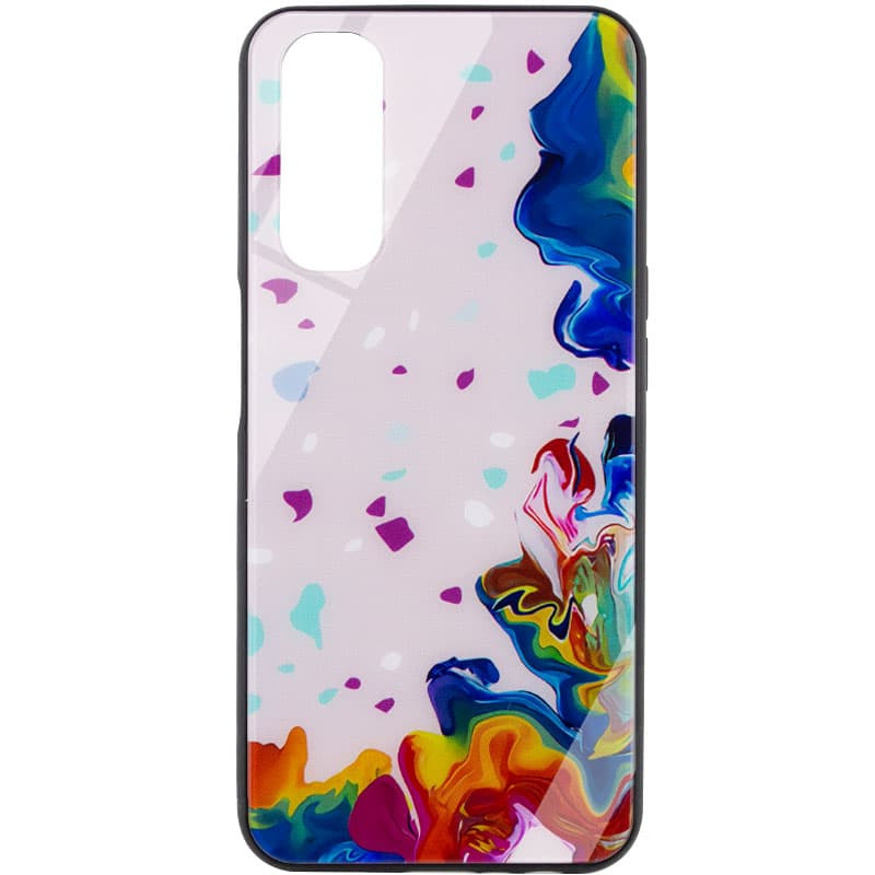 TPU+Glass чехол Diversity для Realme 7 (Stains multicolored)