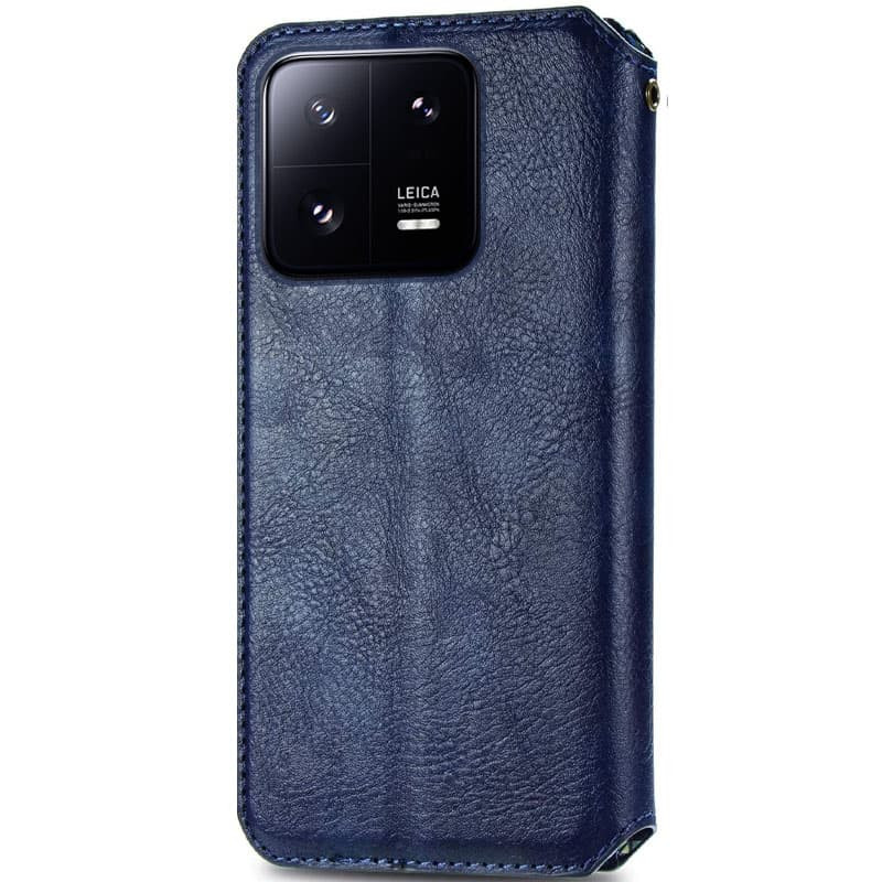 Фото Кожаный чехол-книжка GETMAN Cubic (PU) для Xiaomi 13 (Синий) на vchehle.ua