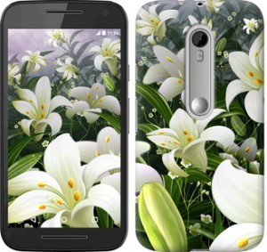 Чехол Белые лилии для Motorola Moto G3
