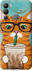 Чохол Зеленоокий кіт в окулярах на Infinix Hot 12i