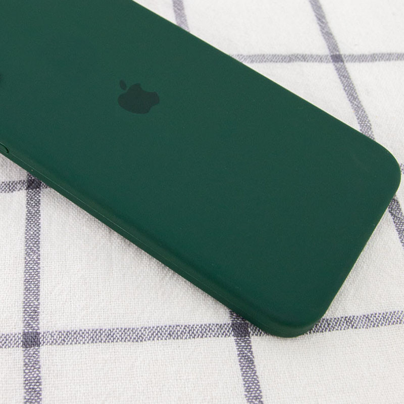 Фото Уценка Чехол Silicone Case Square Full Camera Protective (AA) для Apple iPhone 11 (6.1") (Дефект упаковки / Зеленый / Dark Green) на vchehle.ua