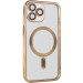 TPU чехол Fibra Chrome with Magnetic safe для Apple iPhone 13 Pro (6.1") (Gold)