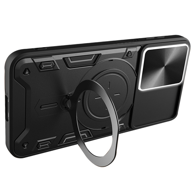 Ударопрочный чехол Bracket case with Magnetic для Xiaomi Poco M4 Pro 4G (Black) в магазине vchehle.ua