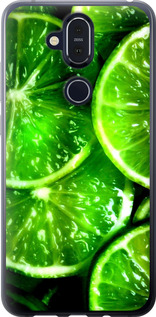 Чехол Зелёные дольки лимона для Nokia 8.1