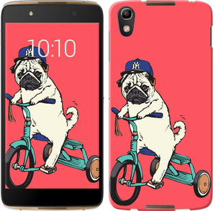 

Чохол Мопс на велосипеді на Alcatel idol 4 658528