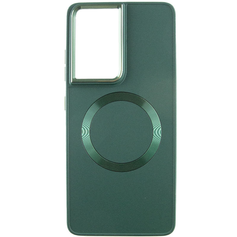 Фото TPU чехол Bonbon Metal Style with Magnetic safe для Samsung Galaxy S21 Ultra (Зеленый / Army Green) на vchehle.ua