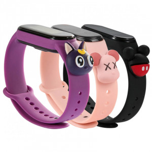 Силиконовый ремешок Cartoon Face для Xiaomi Mi Band 3/4