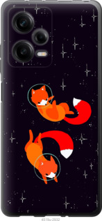 Чехол Лисички в космосе для Xiaomi Redmi Note 12 Pro 5G